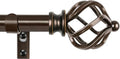 KAMANINA Adjustable Bronze Curtain Rod - 32 to 58 Inch | Stylish Twisted Cage Finial Design