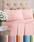 Queen Size 4-Piece Sheet Set - Comfy Cooling Bed Sheets | Luxury Hotel Quality - Soft, Wrinkle-Free, Deep Pockets - Oeko-Tex Certified - Baby Pink