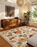 6x9 Area Rugs for Living Room: Washable Bedroom Rug Non Slip Low Pile Soft Faux Wool Non Shedding Distressed Vintage Boho Large Carpet for Dining Room Under Table Kitchen Nursery Entryway Farmhouse