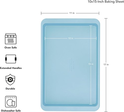 KitchenAid Nonstick Aluminized Steel Baking Sheet - 10x15 Inch, Durable & Easy to Clean