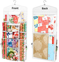 ProPik Wrapping Paper Storage Organizer - Double-Sided Design with Multiple Pockets | Fits 40-Inch Rolls (White)