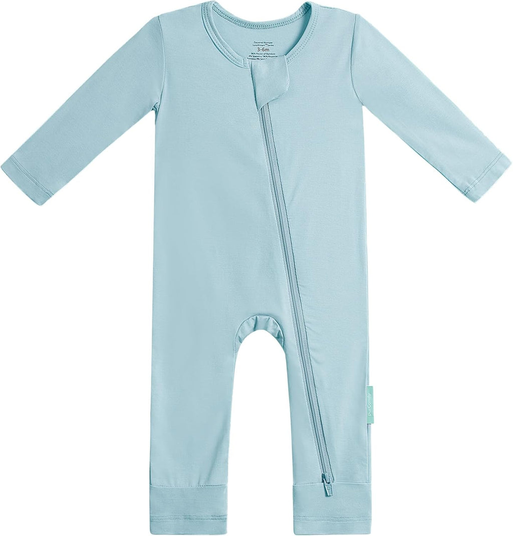 PurComfy Baby Long Sleeve Romper - Premium Soft Rayon 2-Way Zipper Pajamas for Boys & Girls