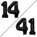 GOER 14th Birthday Balloons - Jumbo 42 Inch Foil Helium Balloons for Sweet 14 Party Decor (Black)