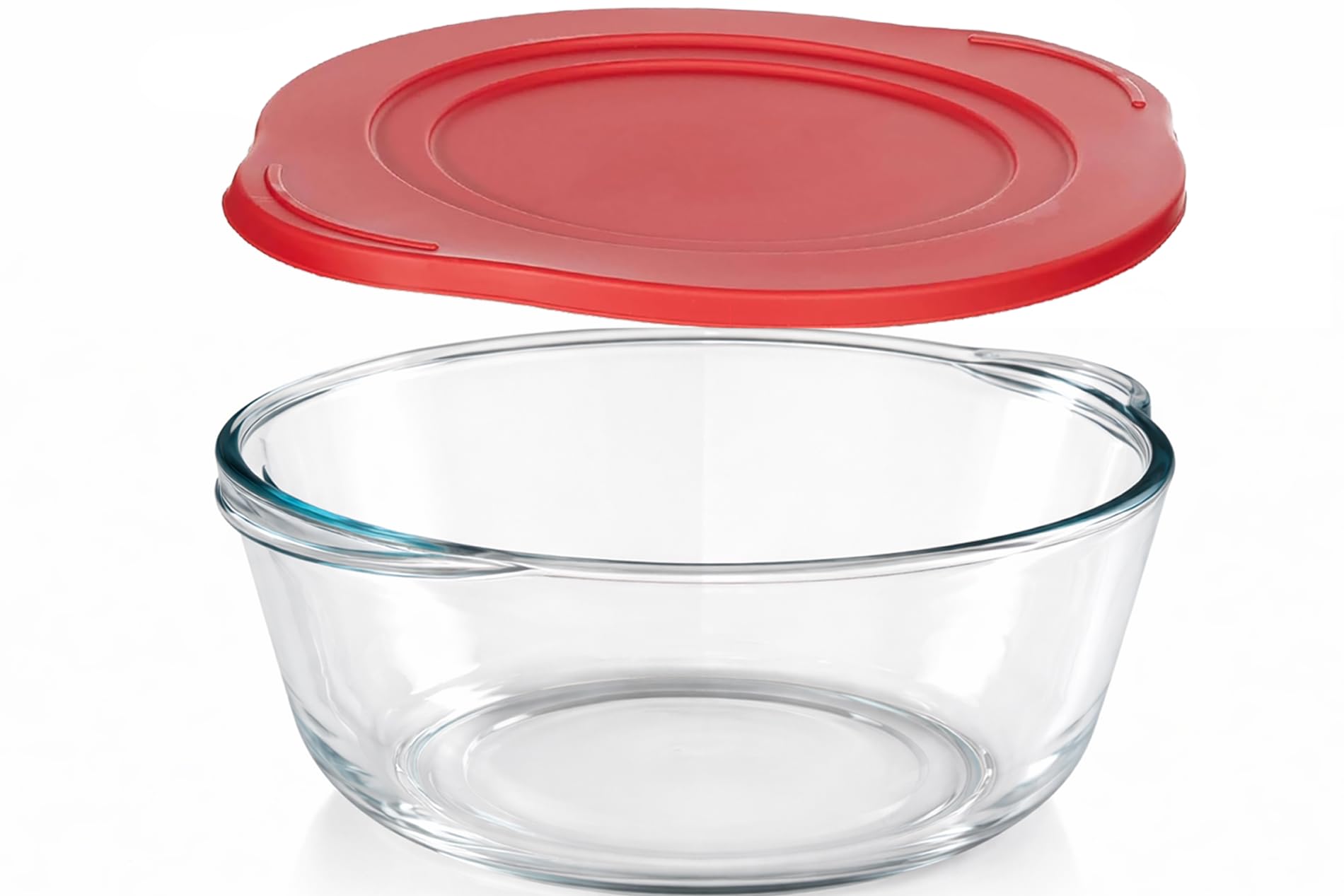 Ums 2.2 Quart Round Glass Baking Dish with Lid, Round Casserole Dishes for Oven with Lids, Borosilicate Glass Casserole Dish, Covered Casserole Dish with Lid, Food Storage Containers with Lids, Glass Storage Containers with Lids