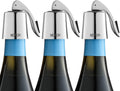 WOTOR Wine Stoppers Stainless Steel Wine Bottle stopper Plug with Silicone Reusable Wine Saver Leak proof Keep Fresh Silver 3 pack