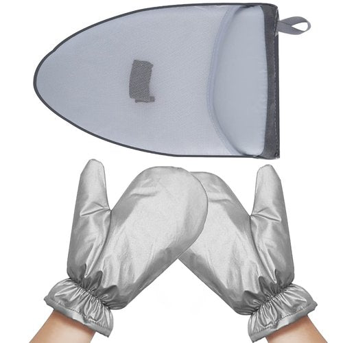 Rumexeng 3PCS Garment Steamer Ironing Gloves, Waterproof Care Anti Steam Mitt with Finger Loop, Heat Resistant Protective Gloves Iron Board for Clothes Steamers (Pointy)