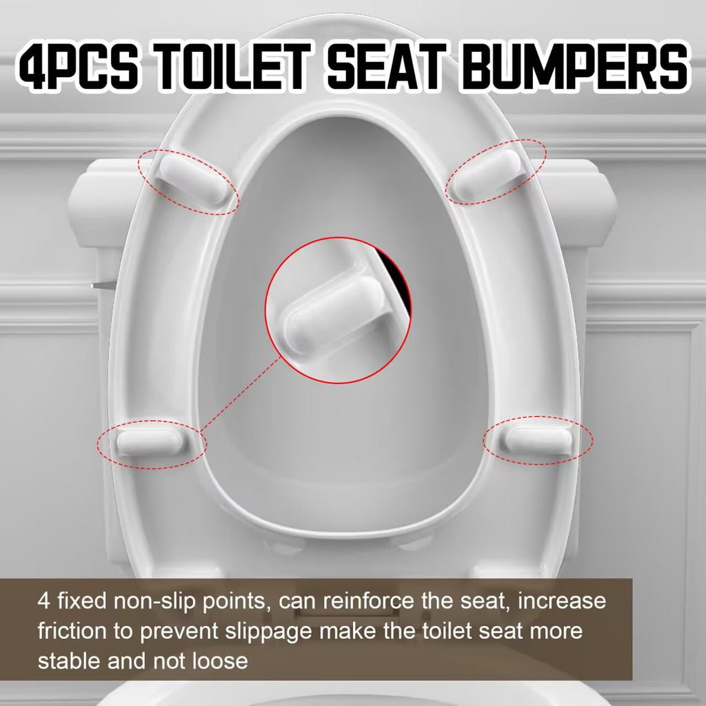 Premium Heavy-Duty Elongated (Oval) Toilet Seat (Oblong 18.5″), Soft Close & Silent, Metal Hinges, Quick-Attach Installation, Durable, Easy-Clean, White