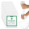 uadbau 6 Pcs Nut Milk Bag 12 x 8 Inch Yogurt Strainer 200 Mesh Cheese Cloth Bag for Straining Reusable Fine Mesh Strainer for Filtering Yogurt Juice Coffee Tofu Tea Cheese