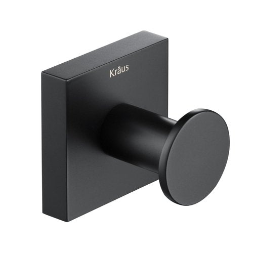 Kraus Ventus Bathroom Robe and Towel Hook, Matte Black Finish, KEA-17701MB