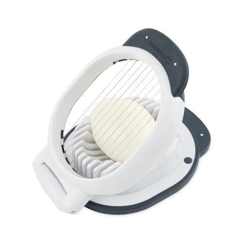 KITCHENDAO Replaceable Egg Slicer with Stainless Steel Wires, Egg Cutter for Hard-Boiled Eggs, Dual-Direction Cutting, Heavy-Duty Egg Dicer, Non-Slip Base & Handle, Dishwasher Safe