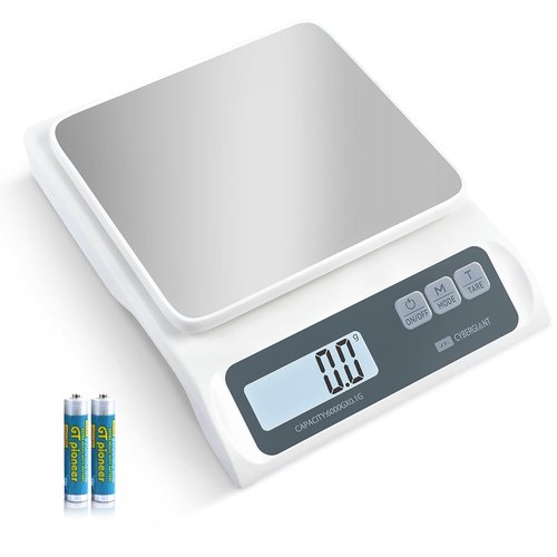 CYBERGIANT Precision Digital Food Scale - 13lb Capacity | Stainless Steel Platform & LCD Display for Meal Prep