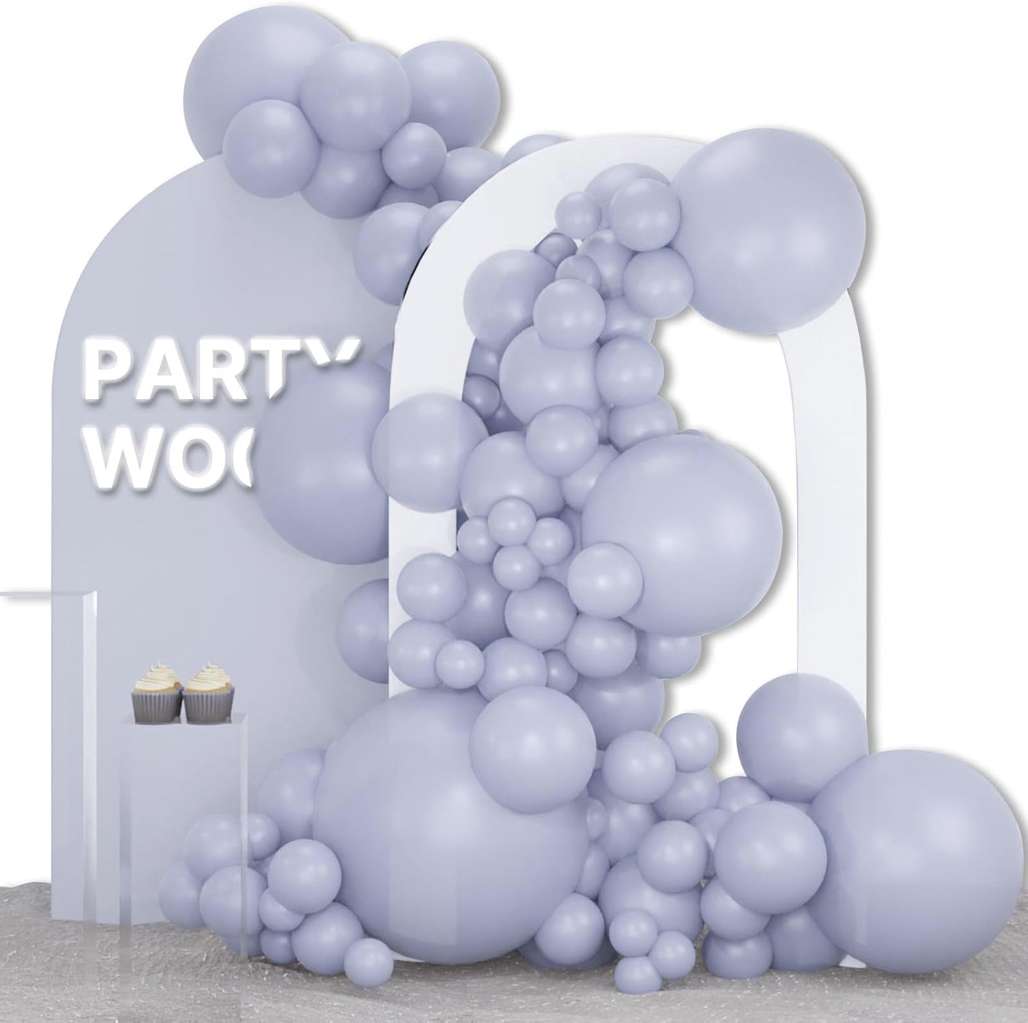 PartyWoo Dusty Blue Balloons - 127-Piece Slate Blue Boho Balloon Arch Kit | Baby Shower & Graduation Decor