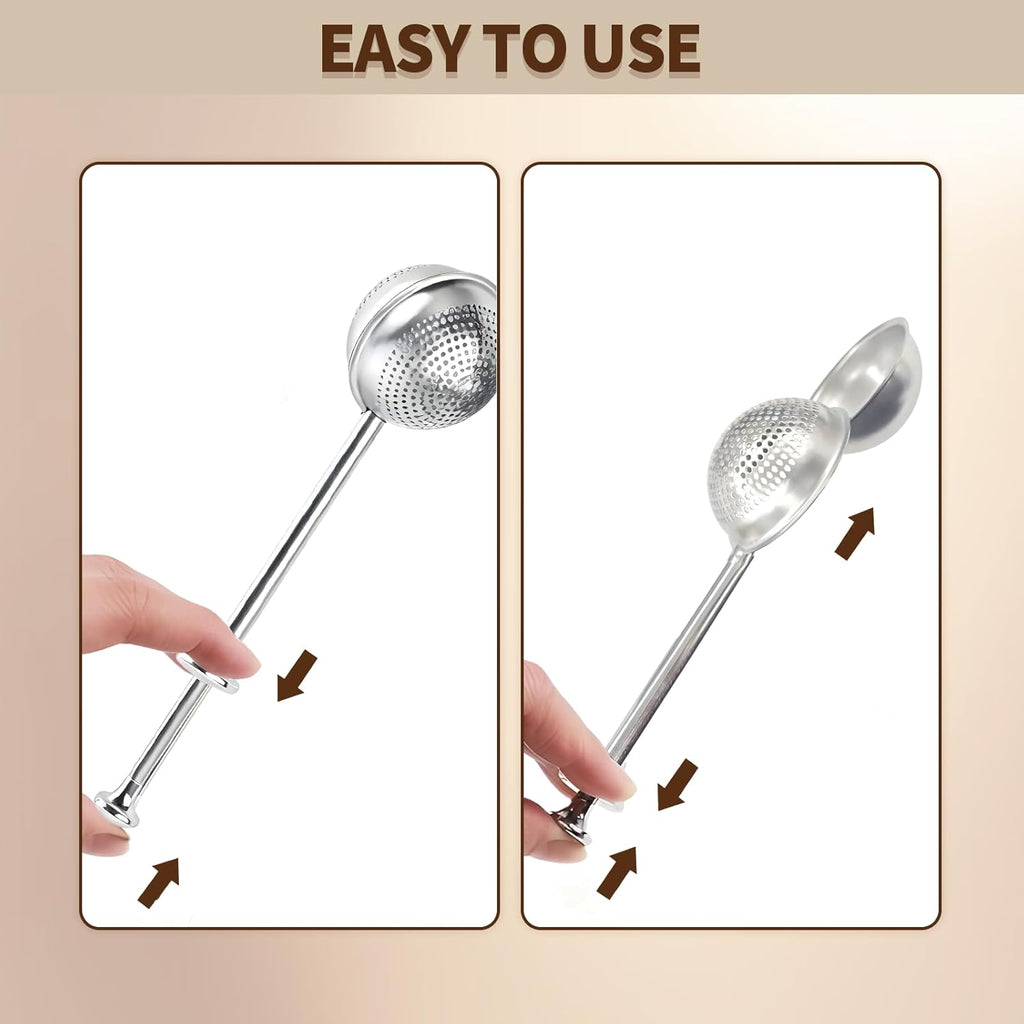 Skiennix Flour Duster | Stainless Steel Powder Sugar Shaker with Spring Handle - 2PCS Set
