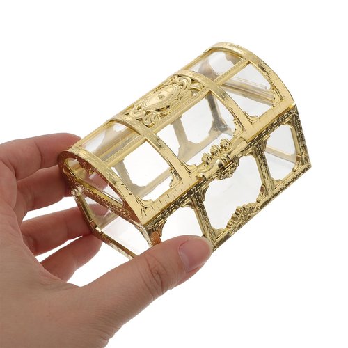 Totority Transparent Pirate Treasure Crystal Boxes 2Pcs Durable Plastic Jewelry & Trinket Organizers, Secure Keepsake Chests Perfect for Home Decor, Present Giving & Collectible Storage, Ideal for Ki