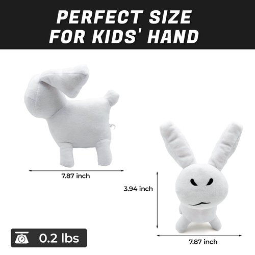 Adenzai White Gubby Rabbit Plush Toy – Soft Forsaken Gubby Plush Stuffed Animal, Cute Game Character Collectible Plushie Gift for Kids and Gamers (Rabbit White Gubby)