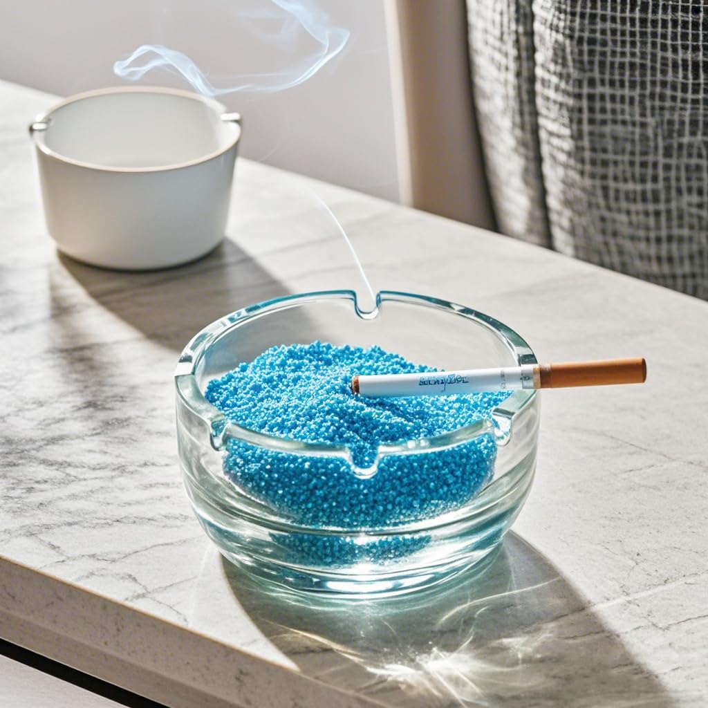 VNAKER Ashtray Sand, Smokers Station Refill Sand 7Lb, Washable and reusable Silica Ash Tray Sand for Indoor and Outdoor Facilities (Blue)