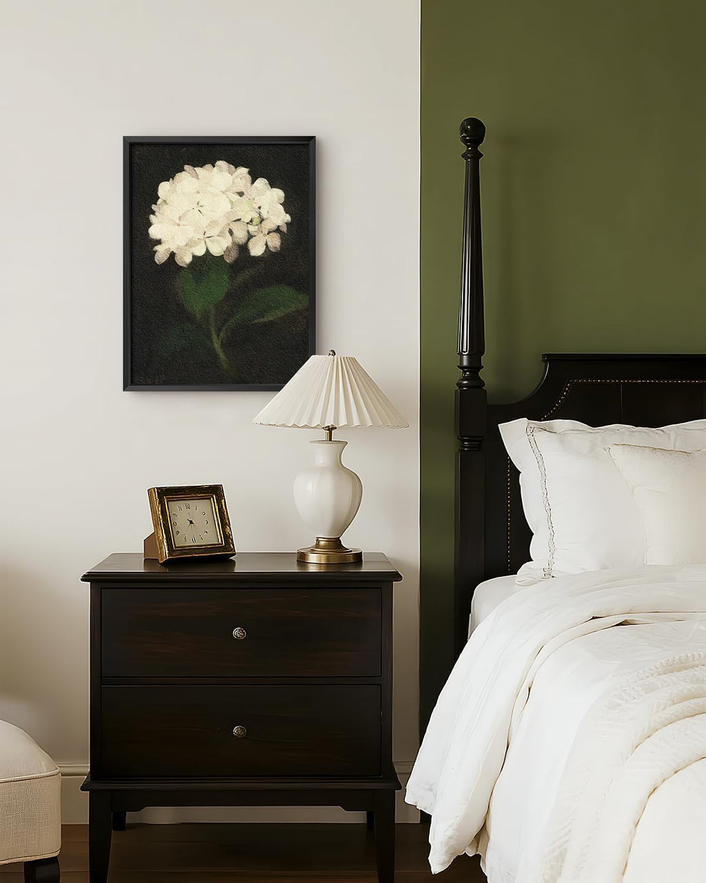 Bzstyleart Metal Framed Wall Art - Textured Hydrangea Canvas Print | 12 x 16 Inch Aesthetic Decor