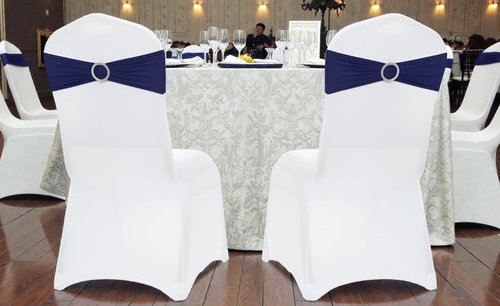 MDS Spandex Chair Sashes - 250 Pack of Elastic Stretch Bands with Slider Bow for Wedding Decor | Navy Blue
