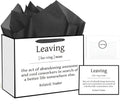 Funny Going Away Gift Bag Black White Farewell Goodbye Christmas Gift Bag with Wrapping Paper Card Sticker Envelope for Coworkers Leaving Gifts Retirement Good Luck We Will Miss You Presents Favors