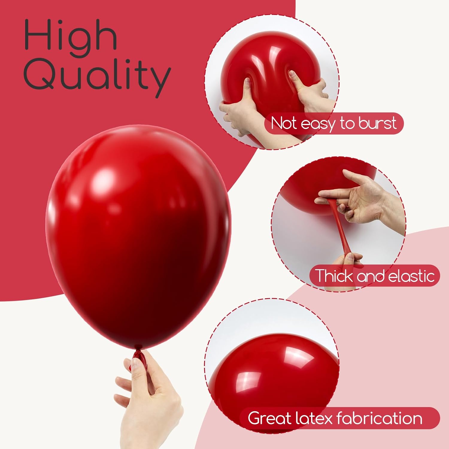 Skiennix Dark Red Balloon Arch Kit - 122 Pcs in Various Sizes for Weddings, Bridal Showers & Birthdays
