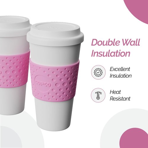 Copco 2510-9920 Acadia Travel Mug, 16-Ounce, Bubble Gum (Set of 2)