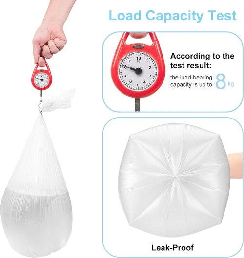 Inwaysin Small Trash Bags - 1.2 Gallon Clear Bathroom & Office Waste Basket Liners | 200 Pcs