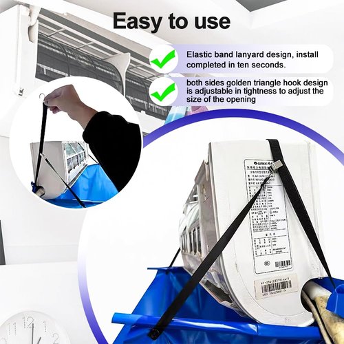 Ac Cleaning Bag With Support Rods, Air Conditioner Cleaning Kit with Strong Washing Tool, Ac Cleaning kit, Minisplit Cleaning Kit, Air Conditioning Water Bag Kit Universal for Home AC Cleaning