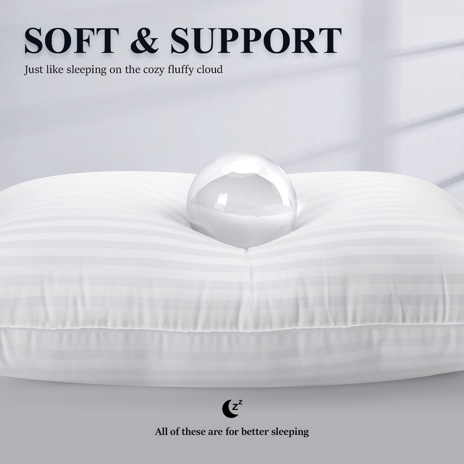 COZSINOOR Bed Pillows for Sleeping - Queen Size Hotel Quality Set of 2 | Breathable Cooling Down Alternative Microfiber for All Sleep Positions