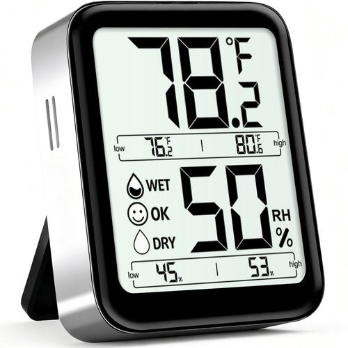 Antonki Digital Room Thermometer & Hygrometer - Accurate Temperature & Humidity Sensor with Max/Min Records | AAA Battery Included