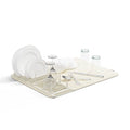 Umbra Udry Dish Rack with Movable Pegs and Microfiber Drying Mat – Space-Saving Design Folds Up for Easy Storage, Basic Rack, Linen
