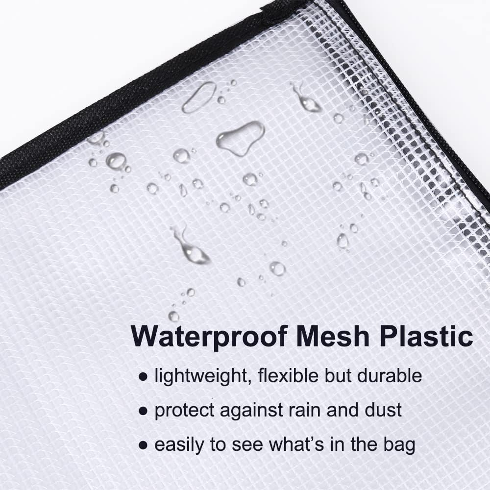 Opret Art Portfolio Bags - 4 Pack 19x25 Inch Vinyl Mesh Storage Cases with Handle & Zipper