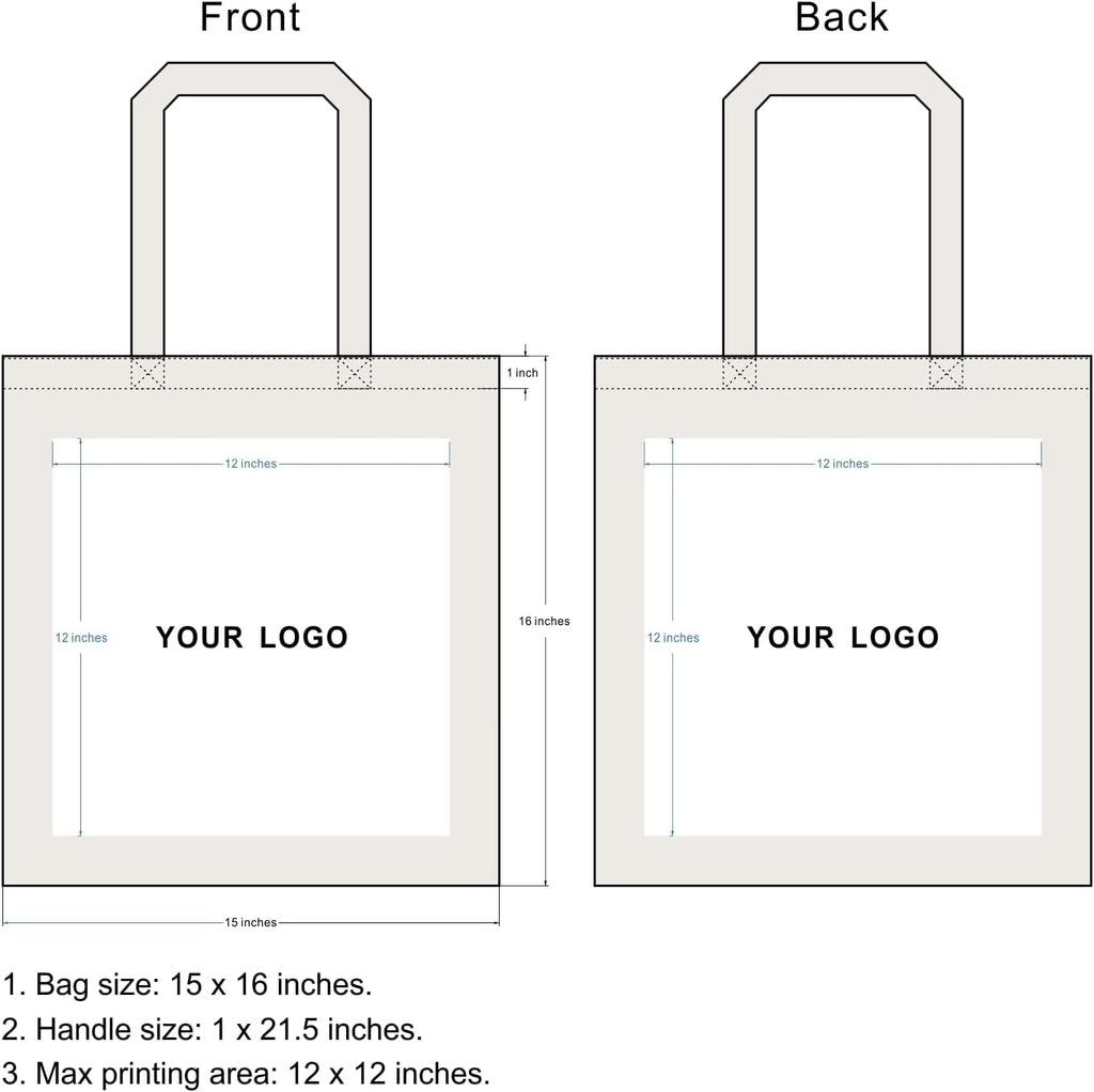 TOPDesign Custom Cotton Tote Bags - 240-Pack Personalized Cloth Bags for DIY & Promotions