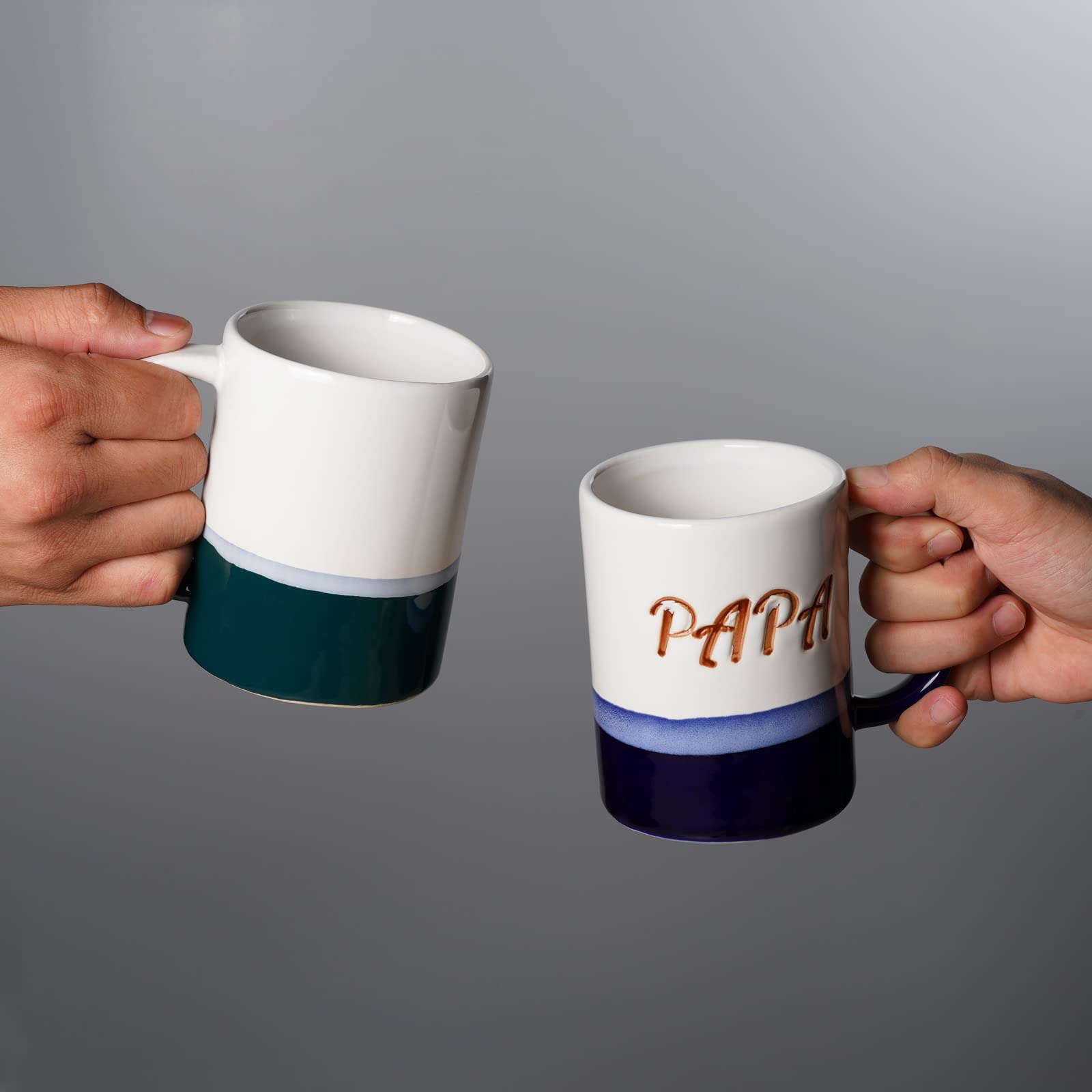 Ceramic Papa Coffee Mug 14 oz Tea Cup Gifts for Dad Husband Man Blue