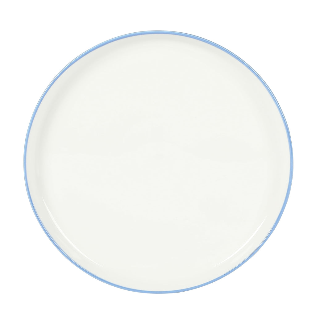 Sur La Table Kitchen Essentials Two-Tone Porcelain Dinnerware Plates and Bowls Set - Blue/White, Service for 4 (16pcs)