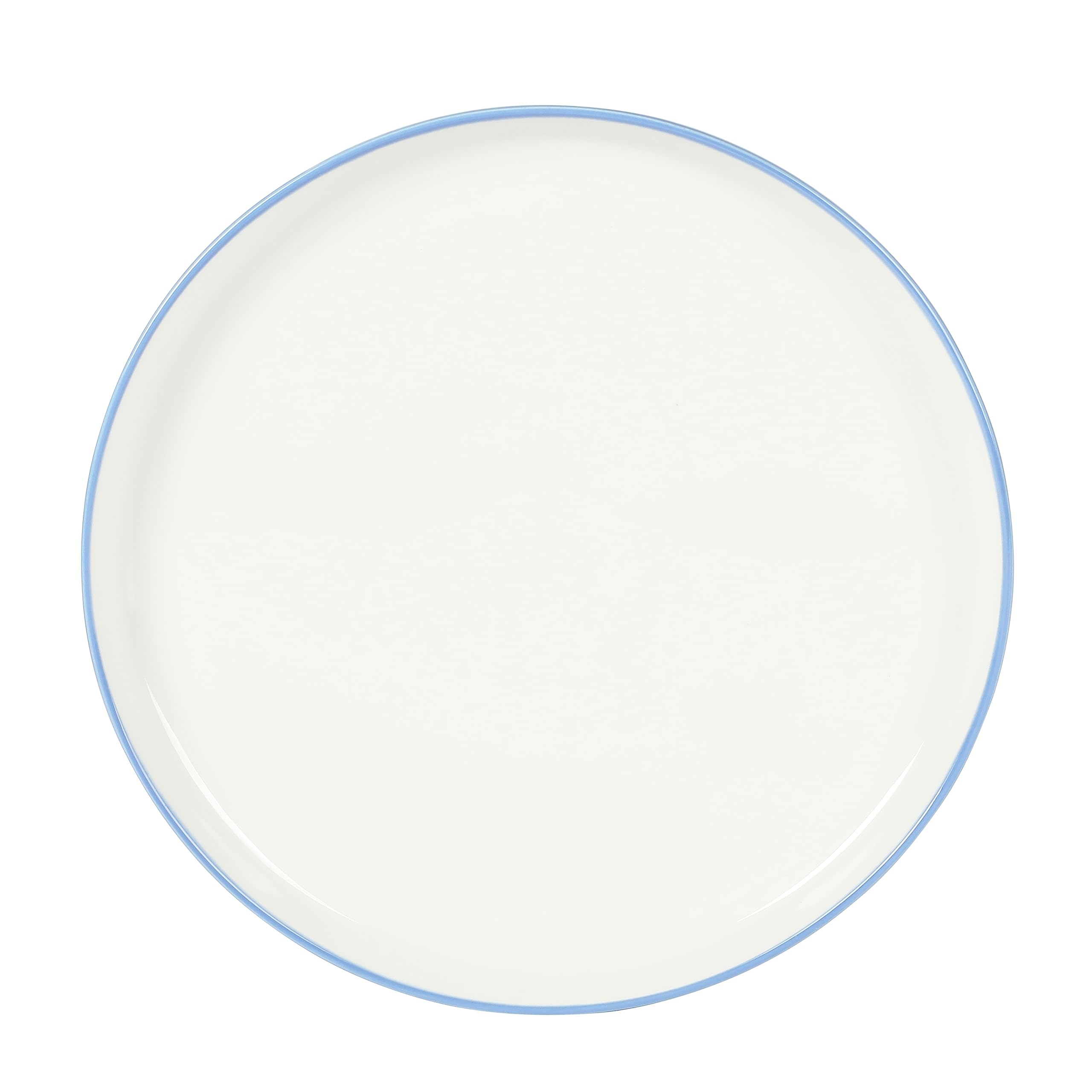 Sur La Table Kitchen Essentials Two-Tone Porcelain Dinnerware Plates and Bowls Set - Blue/White, Service for 4 (16pcs)