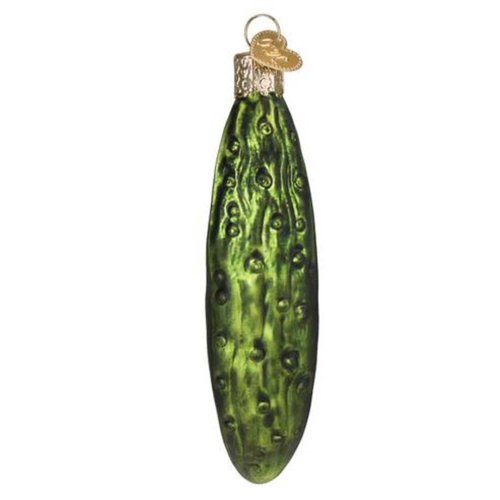 Old World Christmas Pickle Spear Glass Blown Ornament for Christmas Tree, Handcrafted Holiday Decoration, Pickle Collection