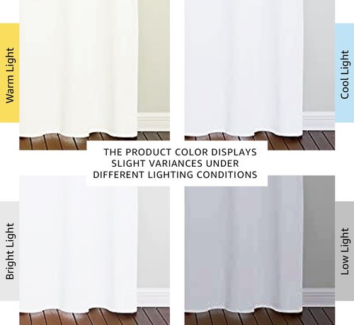 NICETOWN Curtain Set - 50% Light Reducing Drapes for Living Room | 2 Panels, 42" x 84", Pure White