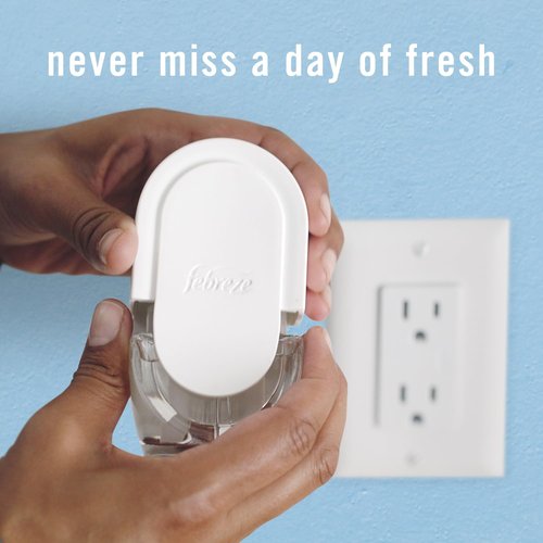 Febreze Plug-in Air Freshener, Odor-Fighting Scented Oil Refill, Air Fresheners for Home, Bathroom and Kitchen, Long Lasting, Unstopables Fresh Scent, 0.87oz Refills, Multi Color, 3 Count