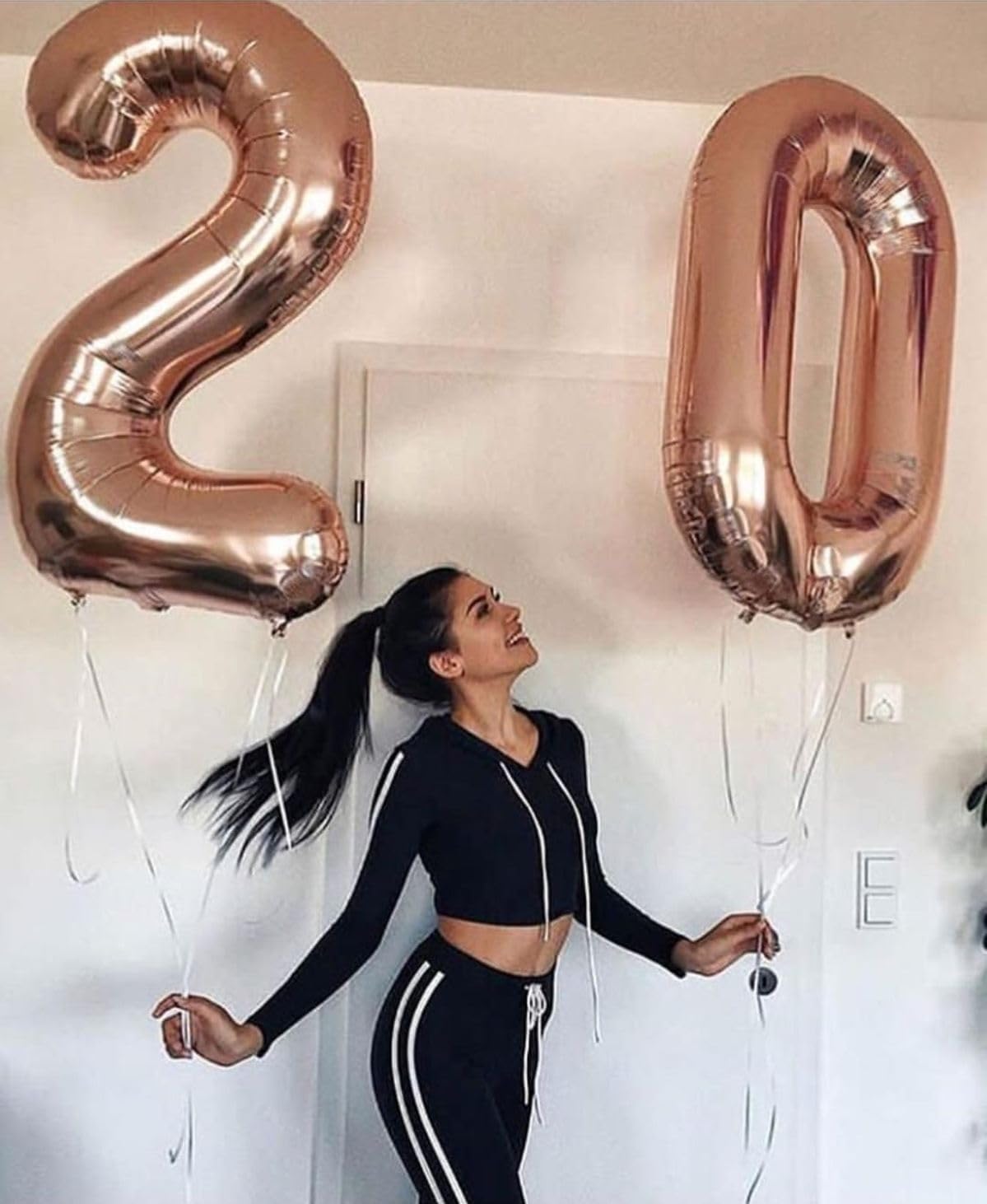 Skiennix 50 Balloon Number - 40 Inch Rose Gold Foil Decoration for 50th Birthday Party & Events