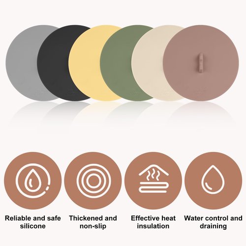 6pcs Silicone Cup Lids, 3.93 Inch Diameter Colorful Mug Cover Anti-dust Airtight Hot Cup Lids Universal Reusable Drink Covers for Tea Cups Mugs and Coffee Cup