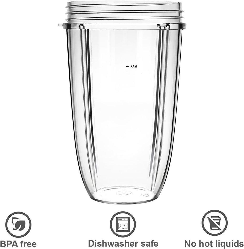 Nutribullet Replacement Cups - 24oz Blender Cups Compatible with 600W & 900W Models