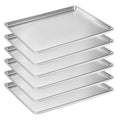 Bastwe 6 Pack Half Size Baking Sheet Pan Set, Aluminum Commercial Quality Cookie Sheet for Baking or Roasting, Large Thick Baking Tray Prevents Warping, 13" × 18" Cookie Tray Pan