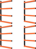 NANANARDOSO Wall Mount Wood Organizer - Heavy Duty Metal Shelf with 4-Level Lumber Racks | 4 Pack
