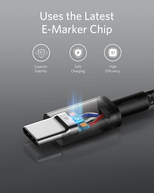 Anker USB C to USB C Cable - 100W Fast Charging Cord, 6 FT (1.8 m) for iPhone 17, MacBook Pro & More - Black