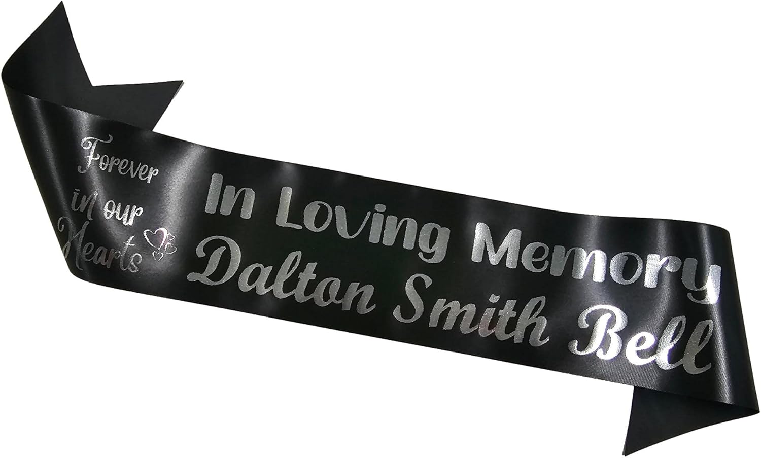 Regine Switzerland Personalized Memorial Funeral Sash - In Loving Memory for Casket or Wreath (White)