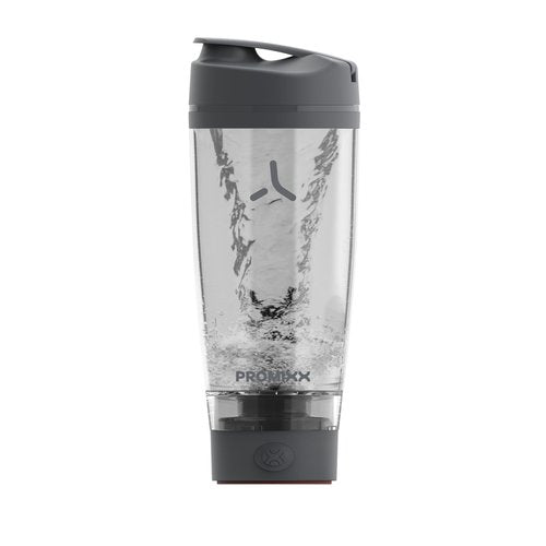 Promixx PRO Shaker Bottle New Edition – Rechargeable, Powerful for Smooth Protein Shakes – includes Supplement Storage, BPA Free, 20oz Cup, Graphite Gray