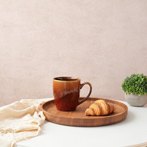 Bosmarlin Ceramic Coffee Mug Set of 4, 17 Oz, Coffee Cups with Big Handle, Microwave Safe, Unique Reactive Glaze (Multicolor)