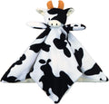 Skiennix Baby Cow Stuffed Animal Security Blanket - Plush Lovey for Newborns & Toddlers, 13 Inches, Orange Horns