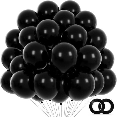 Black Balloons | 110 Pcs Mini 5-Inch Thick Latex Balloons for Birthday & Wedding Decor