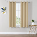 ChrisDowa Blackout Curtains - Thermal Insulated Grommet Room Darkening Panels, Biscotti Beige, 42 x 48 Inch